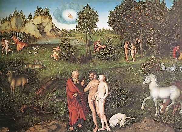 The Paradise 1530 Oil Painting by Lucas The Elder Cranach