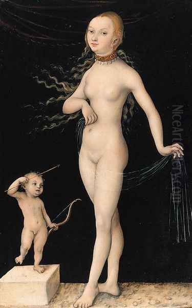 Venus and Cupid 1525 Oil Painting by Lucas The Elder Cranach