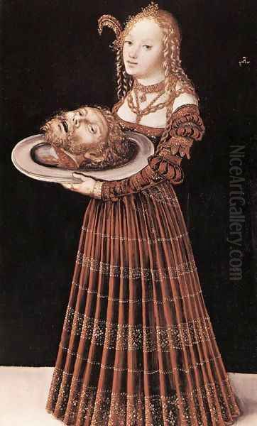 Salome With The Head Of St John The Baptist Oil Painting by Lucas The Elder Cranach