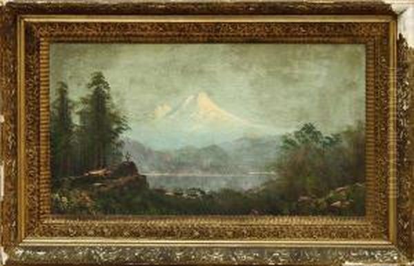 Figure In A Mountain Landscape Oil Painting by John Joseph Englehardt