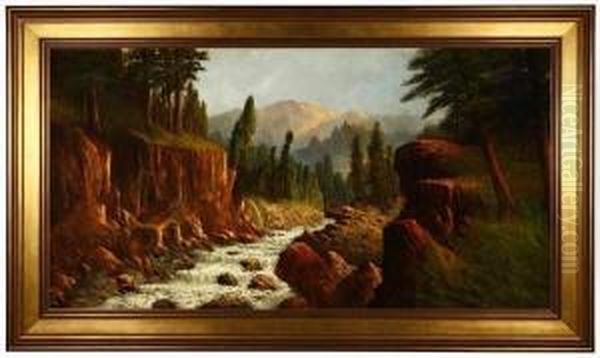 River In Roger Ranch, Oregon Oil Painting by John Joseph Englehardt