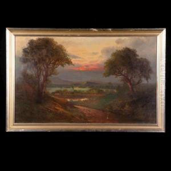 Sunset Landscape Oil Painting by John Joseph Englehardt