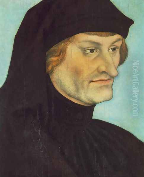 Portrait of Johannes Geiler von Kaysersberg Oil Painting by Lucas The Elder Cranach