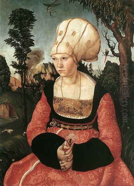 Portrait of Anna Cuspinian c. 1502 Oil Painting by Lucas The Elder Cranach