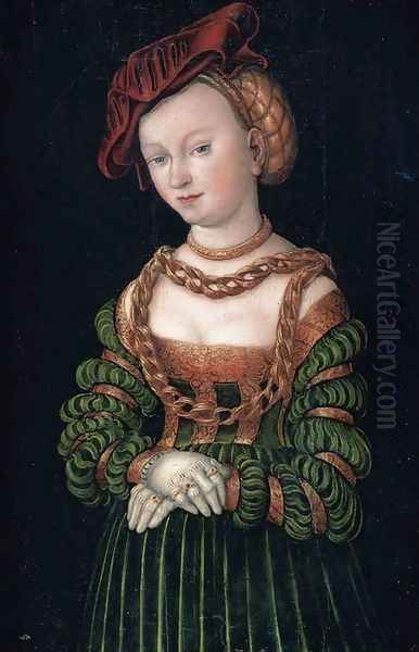 Portrait of a Young Woman 1725-35 Oil Painting by Lucas The Elder Cranach