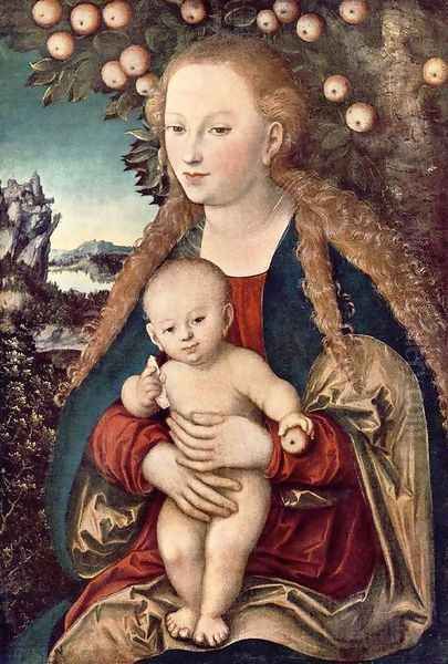 Virgin and Child 1525-30 Oil Painting by Lucas The Elder Cranach