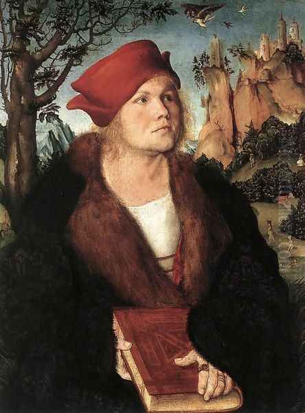 Portrait of Dr. Johannes Cuspinian c. 1502 Oil Painting by Lucas The Elder Cranach