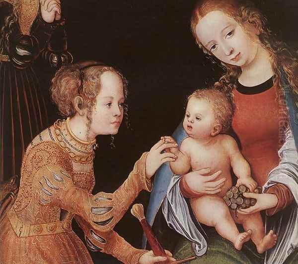 The Mystic Marriage of St Catherine (detail) c. 1516 Oil Painting by Lucas The Elder Cranach