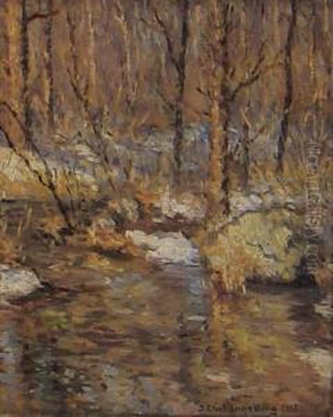 Trout Brook Oil Painting by Joseph Eliot Enneking