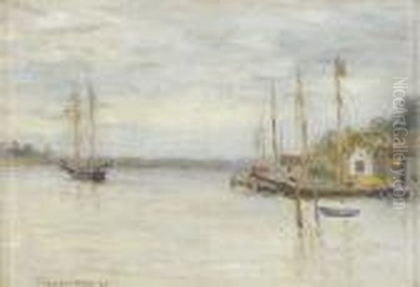 North Shore Harbor Oil Painting by Joseph Eliot Enneking