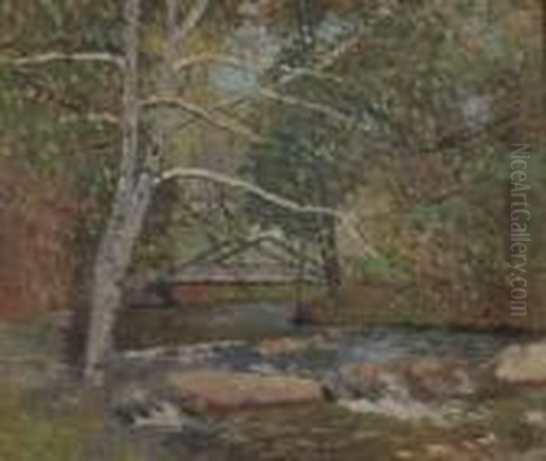 Rocks By The Brook Oil Painting by Joseph Eliot Enneking