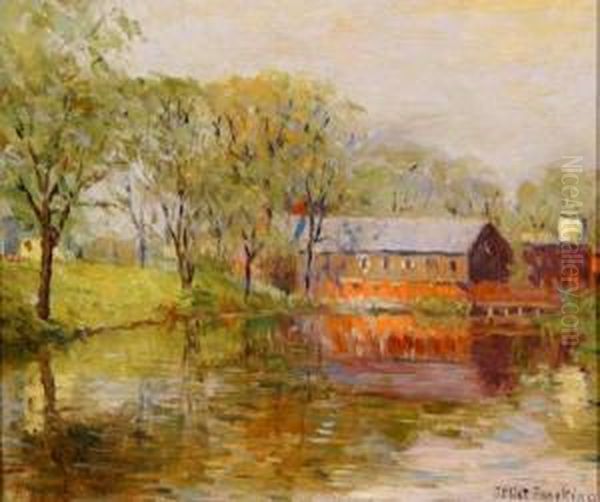 Old Hollingsworth Paper Mill On The Neponset River,mattapan Oil Painting by Joseph Eliot Enneking