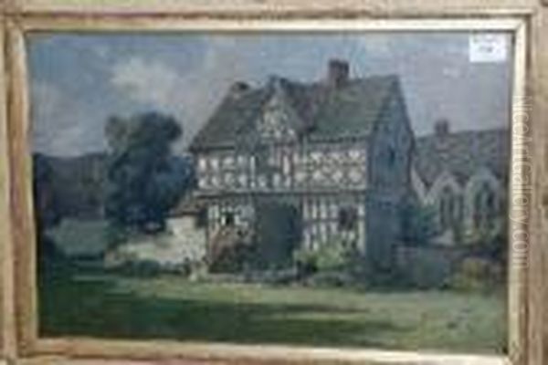 Stokesay Castle Gate-house, Shropshire Oil Painting by Augustus William Enness