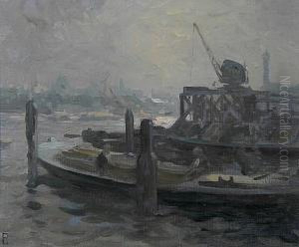 Pool Of London Oil Painting by Augustus William Enness