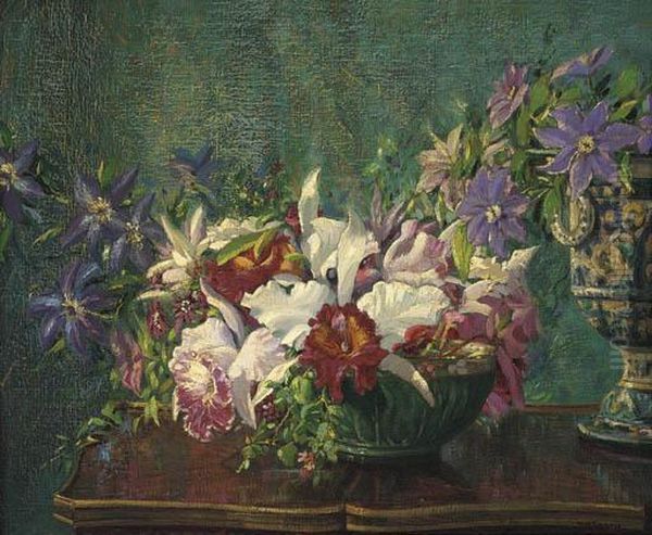 Summer Flowers Oil Painting by Augustus William Enness