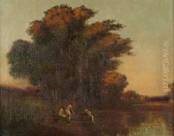 The Bathers Oil Painting by Augustus William Enness