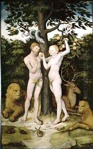 Adam and Eve 6 Oil Painting by Lucas The Elder Cranach