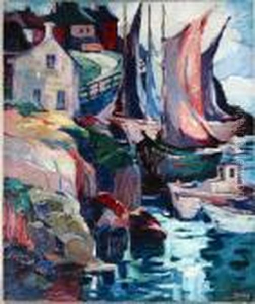 Moored Forsafety Oil Painting by George Pearse Ennis