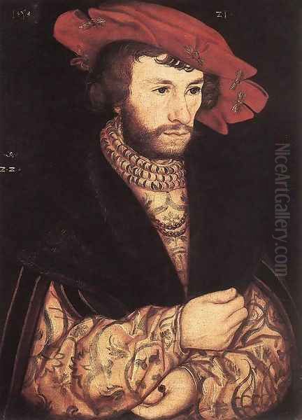 Portrait of a Young Man Oil Painting by Lucas The Elder Cranach