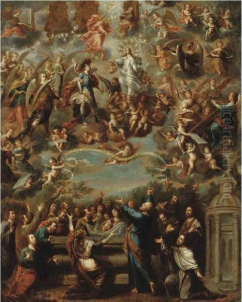 The Assumption Of The Virgin Oil Painting by Nicolas Enriquez