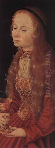 St Barbara Oil Painting by Lucas The Elder Cranach