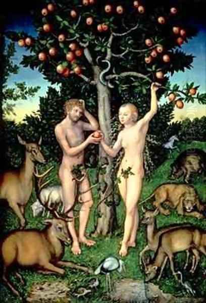 Adam and Eve 3 Oil Painting by Lucas The Elder Cranach