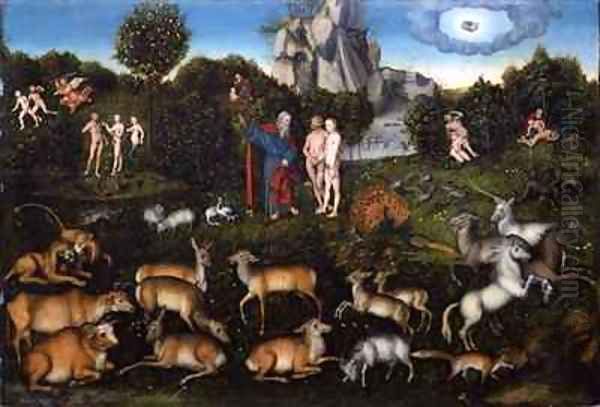 Paradise Oil Painting by Lucas The Elder Cranach