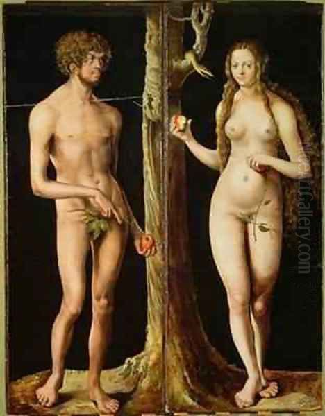 Adam and Eve Oil Painting by Lucas The Elder Cranach