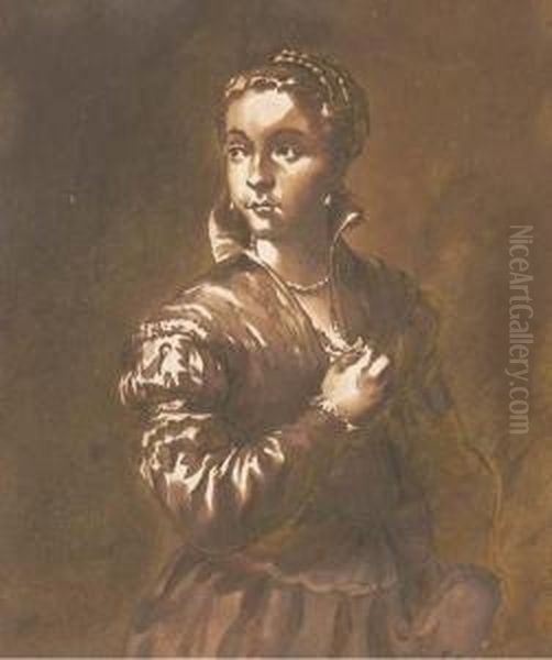 Une Femme A Mi-corps Regardant A Gauche Oil Painting by Johannes Episcopius