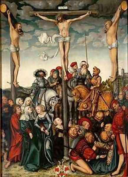 Crucifixion Oil Painting by Lucas The Elder Cranach