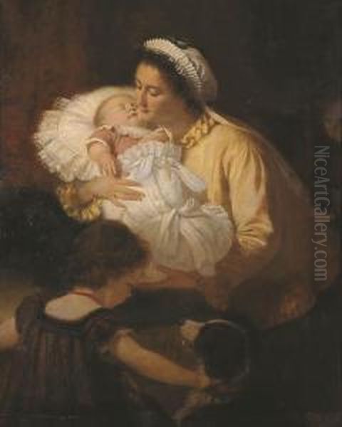 Mother Love Oil Painting by Rudolf Epp