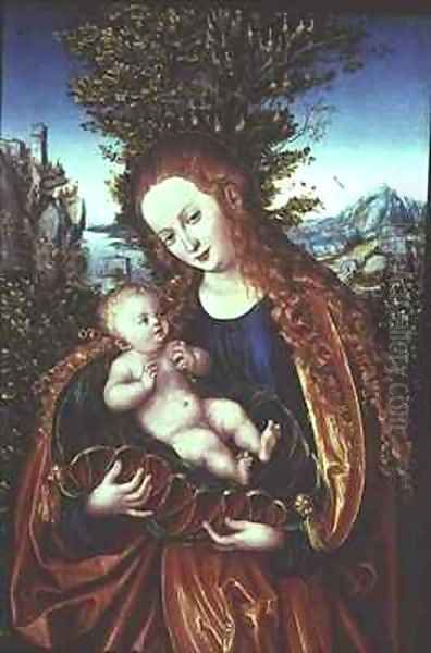 Virgin and Child Oil Painting by Lucas The Elder Cranach