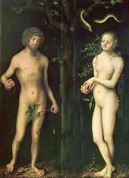 Adam and Eve 5 Oil Painting by Lucas The Elder Cranach