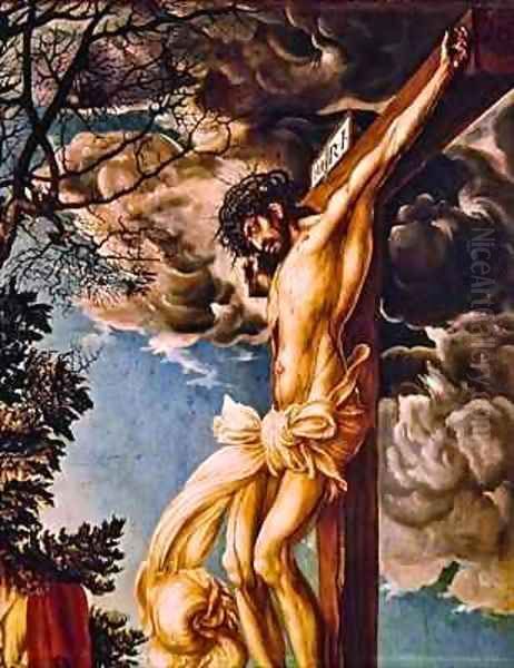 Detail of The Crucifixion Oil Painting by Lucas The Elder Cranach