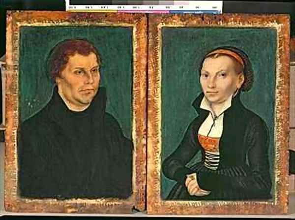 Martin Luther Katharina von Bora Oil Painting by Lucas The Elder Cranach