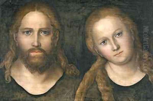 Christ and Mary Oil Painting by Lucas The Elder Cranach