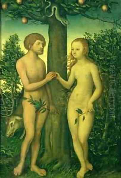 Adam and Eve 4 Oil Painting by Lucas The Elder Cranach