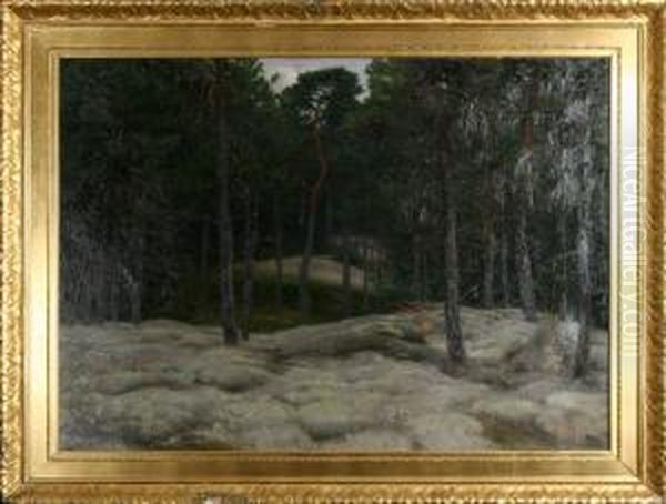 Skogslandskap Oil Painting by Elias Erdtman