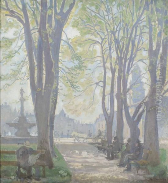 I Parken. Oil Painting by Elias Erdtman