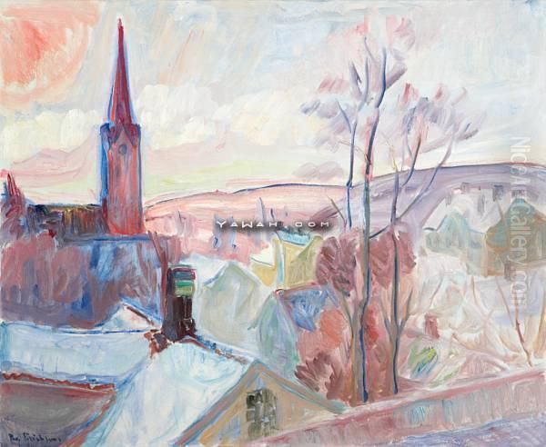 Kirke. Lillehammer Oil Painting by Thorvald Erichsen