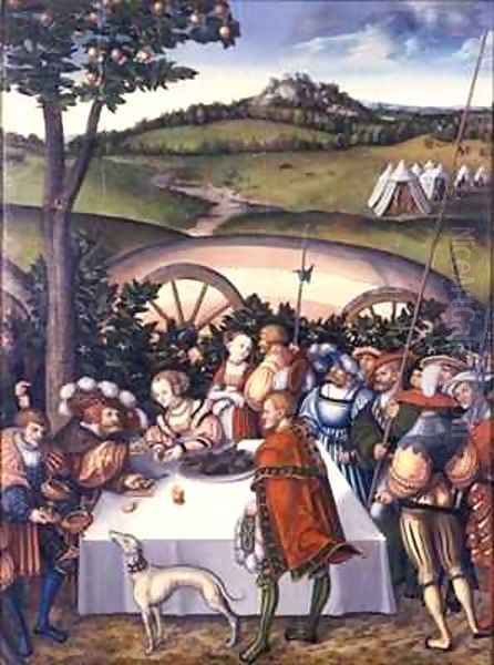 Judith at the Table of Holofernes Oil Painting by Lucas The Elder Cranach