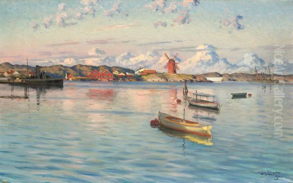 Sommarmotiv Fran Marstrand Oil Painting by Johan Erik Ericson