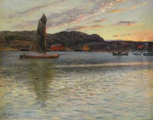 Aftonljus Over Marstrand Oil Painting by Johan Erik Ericson