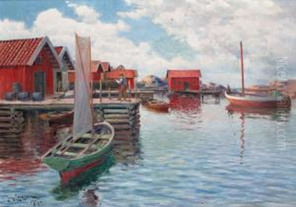 Fiskelage, Bohuslan Oil Painting by Johan Erik Ericson