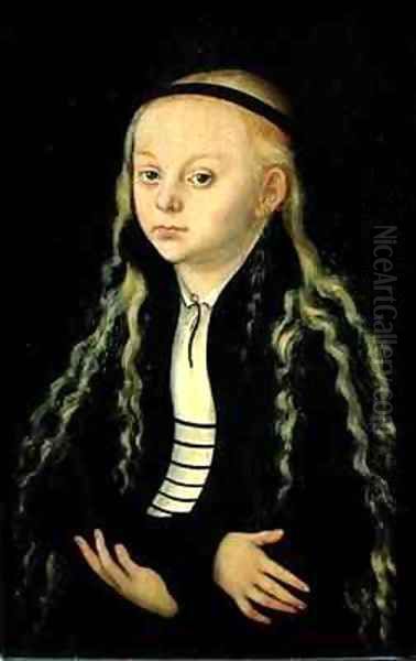 Portrait of a Young Girl possibly Magdalena Luther Oil Painting by Lucas The Elder Cranach