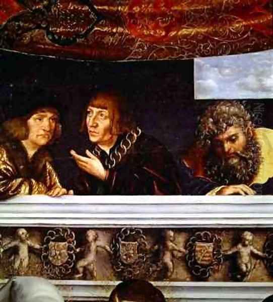 Emperor Maximilian and Sixtus Oelhafen Oil Painting by Lucas The Elder Cranach