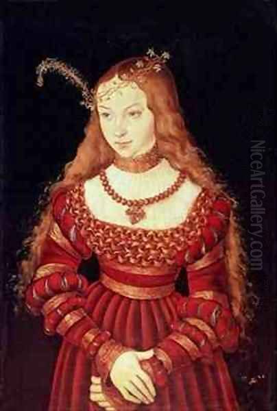 Princess Sybille of Cleves as a bride Oil Painting by Lucas The Elder Cranach