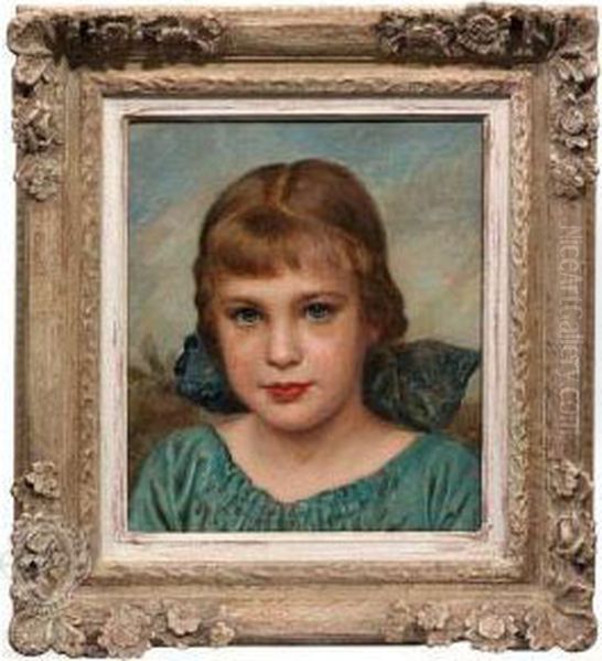 Portrait Ofa Young Girl Oil Painting by Fritz Erler