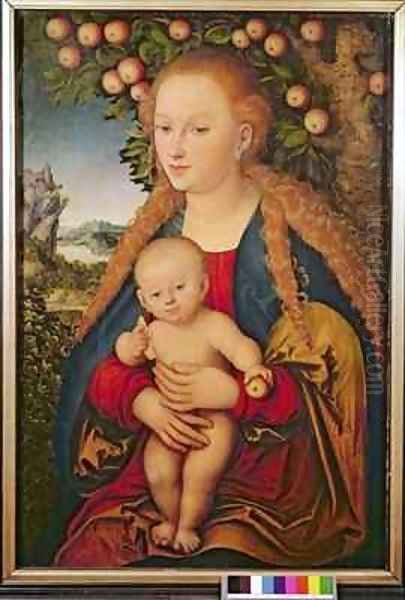 The Virgin and Child under an Apple Tree Oil Painting by Lucas The Elder Cranach