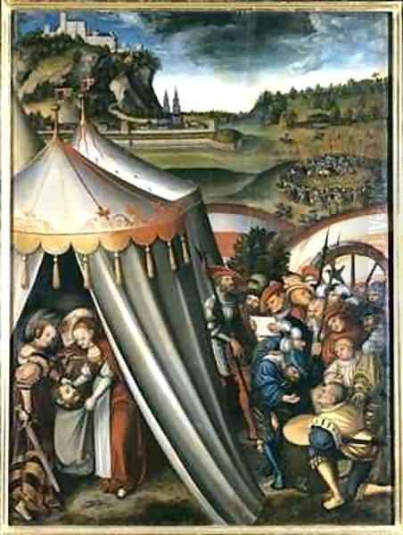 Judith in the tent of Holofernes Oil Painting by Lucas The Elder Cranach